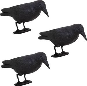 Springos Odstraszacz ptaków 11x39x18,5cm stojący kruk czarny zestaw 3 szt 1