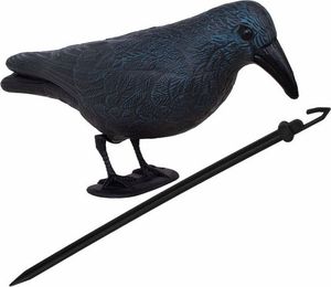 Springos Odstraszacz ptaków 11x39x18,5cm stojący kruk granatowo-czarny UNIWERSALNY 1