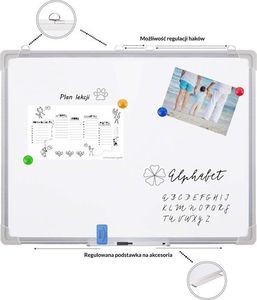 Springos Tablica magnetyczna suchościeralna 90x60 cm z zestawem akcesorii UNIWERSALNY 8