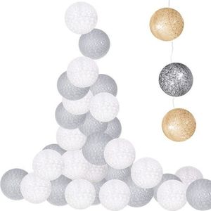 Lampki choinkowe Springos Lampki dekoracyjne cotton balls 10 LED 10 kul białe szare UNIWERSALNY 1