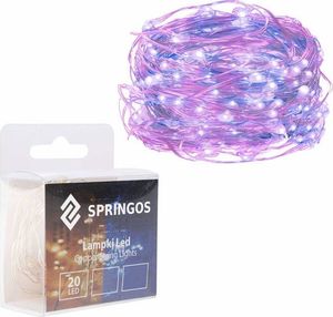 Lampki choinkowe Springos LED na baterie różowo-niebieskie 20szt. (29068-uniw) 1