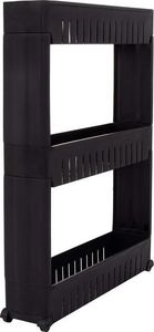 Springos Regał na kółkach 3-poziomowy czarny 2