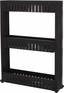 Springos Regał na kółkach 3-poziomowy czarny 6