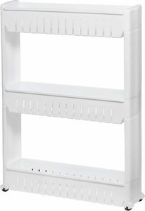 Springos Szafka łazienkowa mobilna regał na kółkach 3 poziomy biały UNIWERSALNY 2