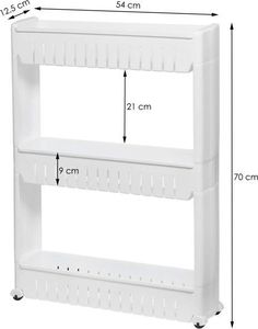 Springos Szafka łazienkowa mobilna regał na kółkach 3 poziomy biały UNIWERSALNY 5
