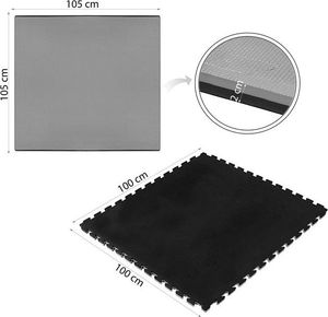 Springos Mata piankowa puzzle duża 100x100cm gruba 2cm treningowa mma judo do ćwiczeń czarno-szara UNIWERSALNY 9