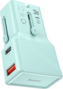 Ładowarka Baseus 1x USB-A 1x USB-C 3 A (BSU1628BLU) 3