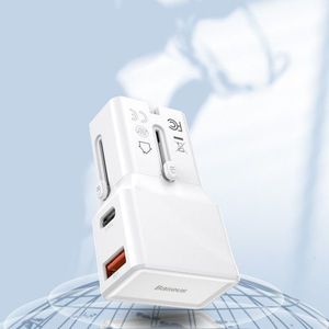 Ładowarka Baseus 1x USB-A 1x USB-C 3 A (BSU1627WHT) 12