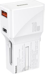 Ładowarka Baseus 1x USB-A 1x USB-C 3 A (BSU1627WHT) 2