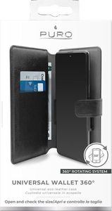 Puro PURO Universal Wallet - Uniwersalne etui obrotowe 360 z kieszeniami na karty, rozmiar XXL (czarny) 5