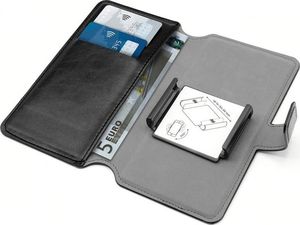 Puro PURO Universal Wallet - Uniwersalne etui obrotowe 360 z kieszeniami na karty, rozmiar XL (czarny) 2