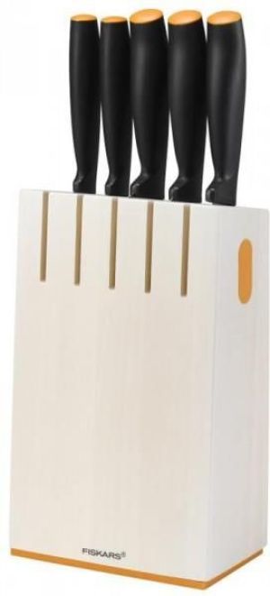 Fiskars Zestaw 5 noży w bloku białym Functional Form NEW (1014209) 1