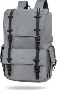 Plecak R-bag PLECAK MĘSKI LUKSUSOWY BIZNESOWY R-BAG NA LAPTOP 15' szary grey 1