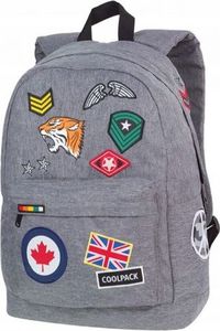 Coolpack Plecak szkolny Cross z naszywkami szary 1