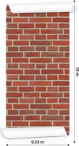Muralo Tapeta Czerwona Cegła Efekt 3D 3