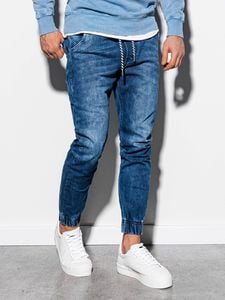 Ombre Spodnie męskie jeansowe joggery P907 - niebieskie M 1