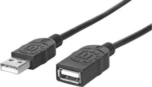 Kabel USB Manhattan USB-A - USB-A 1.8 m Czarny (338653) 1