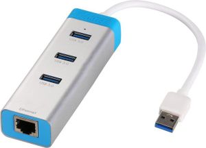 HUB USB I-TEC USB 3.0 Metal HUB 3 Port z Adapterem Gigabit Ethernet (U3GLAN3HUB) 1