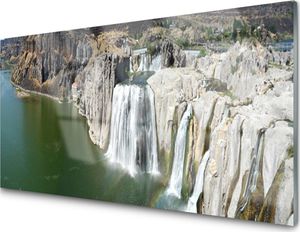 Tulup Panel szklany do kuchni dekor Wodospad Jezioro 120x60 cm + KLEJ - 13639506 1