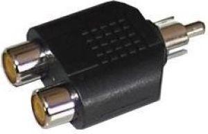 Adapter AV LechPol RCA (Cinch) - RCA (Cinch) x2 czarny (ZLA0307) 1