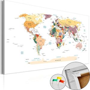 Artgeist Obraz na korku - Mapa świata [Mapa korkowa] uniwersalny 1