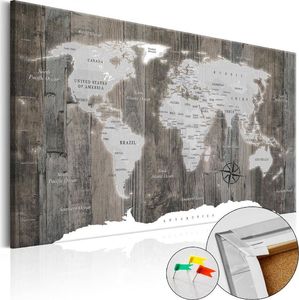 Artgeist Obraz na korku - Świat z drewna [Mapa korkowa] uniwersalny 1