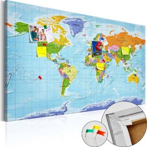 Artgeist Obraz na korku - Mapa świata: Flagi państw [Mapa korkowa] uniwersalny 1