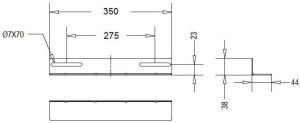 Linkbasic szyna montażowa 350mm do szaf rack 19'' o głęb. 600mm szara(do 100kg) (CFA60-2.0-B) 1