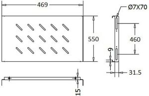 Linkbasic półka stała 550mm do szaf rack 19'' o głębokości 800mm szara(do 100kg) (CFB80-1.5-B) 2