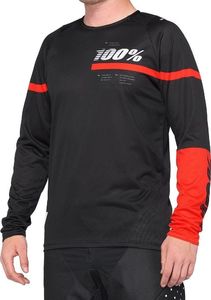 100% Koszulka męska 100% R-CORE Jersey długi rękaw red black roz. XL 1