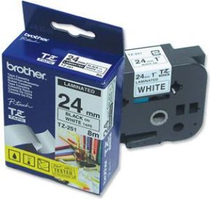 Brother TZe251CIV 24mm white/black (TZE251CIV) 1