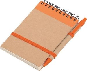 Upominkarnia Notes eco z długopisem, Pomarańcz / Beżowy, 5 szt uniwersalny 1