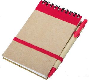 Upominkarnia Notes eco z długopisem, Czerwony / Beżowy, 5 szt uniwersalny 1