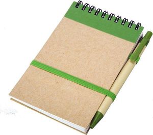 Upominkarnia Notes eco z długopisem, Zielony / Beżowy, 5 szt uniwersalny 1