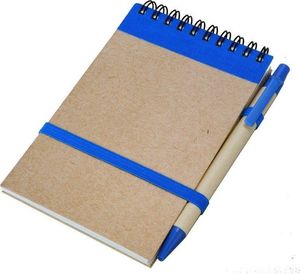 Upominkarnia Notes eco z długopisem, Niebieski / Beżowy, 5 szt uniwersalny 1