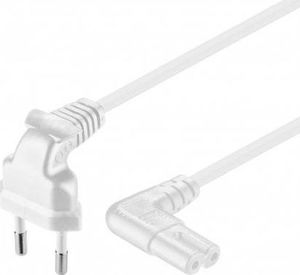 Kabel zasilający Goobay Kabel zasilający kątowy Euro - IEC C7 ósemka 0,75m, biały 1