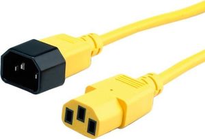 Kabel zasilający Roline ROLINE Kabel zasilający do monitora IEC320 C14/C13 1.8m żółty 1