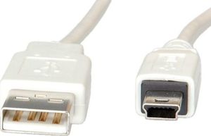 Kabel USB RBLINE USB-A - miniUSB 1.8 m Biały (S3142) 1