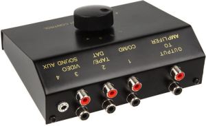 InLine 4-pozycyjny Audio Switch, Manualny, Cinch/3,5mm jack (19999B) 2