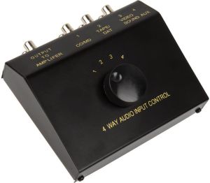 InLine 4-pozycyjny Audio Switch, Manualny, Cinch/3,5mm jack (19999B) 3