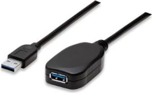 Kabel USB Manhattan USB-A - USB-A 5 m Czarny (150712) 1