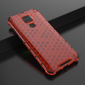 Hurtel Honeycomb etui pancerny pokrowiec z żelową ramką Xiaomi Redmi 10X 4G / Xiaomi Redmi Note 9 czerwony uniwersalny 12