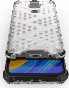 Hurtel Honeycomb etui pancerny pokrowiec z żelową ramką Xiaomi Redmi 10X 4G / Xiaomi Redmi Note 9 czerwony uniwersalny 7