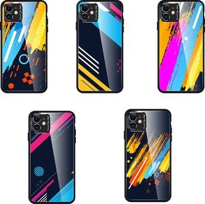 Hurtel Color Glass Case etui pokrowiec nakładka ze szkła hartowanego z osłoną na aparat Huawei P30 Lite pattern 3 uniwersalny 18