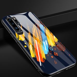 Hurtel Color Glass Case etui pokrowiec nakładka ze szkła hartowanego z osłoną na aparat Huawei P30 Pro pattern 2 uniwersalny 11