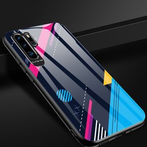 Hurtel Color Glass Case etui pokrowiec nakładka ze szkła hartowanego z osłoną na aparat Huawei P30 Pro pattern 2 uniwersalny 12