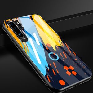 Hurtel Color Glass Case etui pokrowiec nakładka ze szkła hartowanego z osłoną na aparat Huawei P30 Pro pattern 2 uniwersalny 15