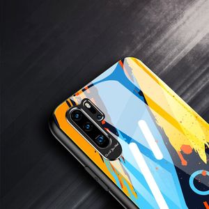 Hurtel Color Glass Case etui pokrowiec nakładka ze szkła hartowanego z osłoną na aparat Huawei P30 Pro pattern 2 uniwersalny 3