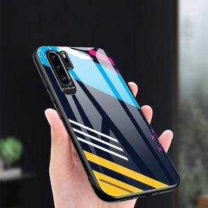 Hurtel Color Glass Case etui pokrowiec nakładka ze szkła hartowanego z osłoną na aparat Huawei P30 Pro pattern 2 uniwersalny 4