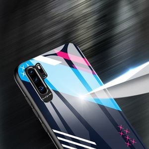 Hurtel Color Glass Case etui pokrowiec nakładka ze szkła hartowanego z osłoną na aparat Huawei P30 Pro pattern 2 uniwersalny 5